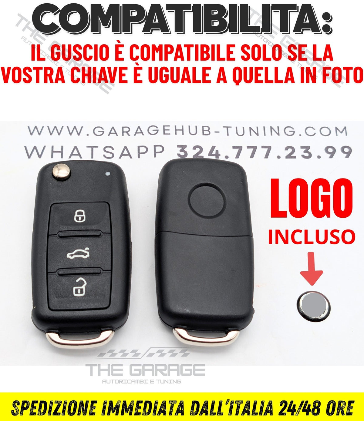TELECOMANDO GUSCIO CHIAVE compatibile per VW GOLF 6, VI Polo 6R Passat B7 CC – vista 9