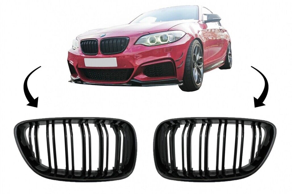 Griglie del rene centrale per BMW Serie 2 F22 F23 F87 (2014-up) Doppia striscia