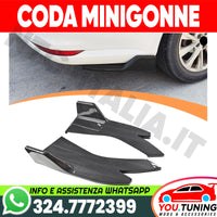 Coda Minigonne Spoiler Posteriore Flaps in Fibra di Carbonio per tutte le auto