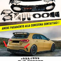 PER MERCEDES CLASSE A W177 AMG A35 - DIFFUSORE POSTERIORE ABS + TERMINALI