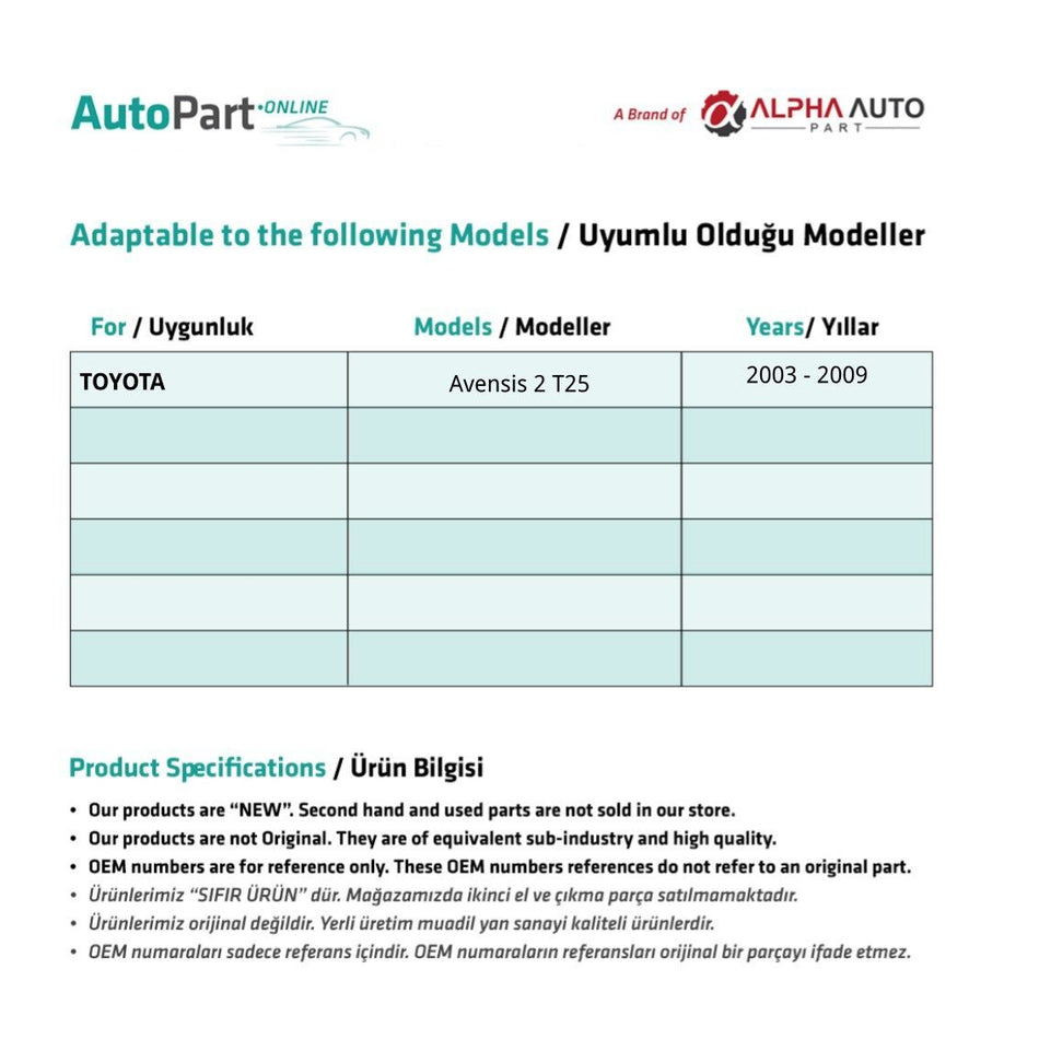 Specchio retrovisore ripiegabile 21 cm Toyota Avensis 2 T25 – vista 2