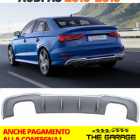 DIFFUSORE RS3 LOOK per Audi A3 8V BERLINA dal 2016-2019 (SOLO PER S-LINE) Silver