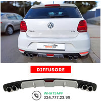 DIFFUSORE POSTERIORE DOPPI TERMINALI PER VW  POLO V 6R 2009-2017 SOTTO PARAURTI