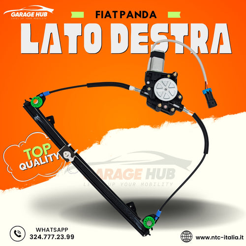 ALZACRISTALLI ELETTRICO ANTERIORE DESTRO DX +MOTORINO FIAT PANDA 169 2003>2013
