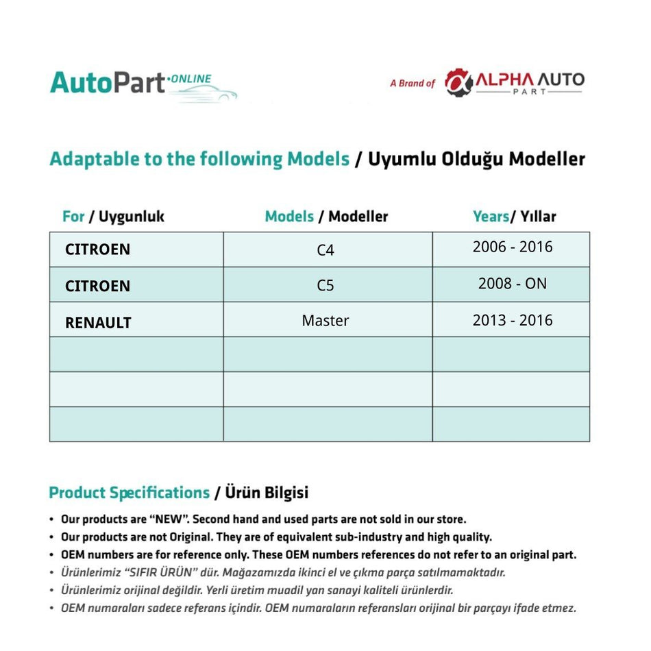manovella lato sinistro per Citroen C4-C5 – vista 2