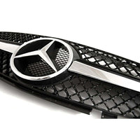per Mercedes SL R230 01-06 Griglia Radiatore Nero Cromato AMG