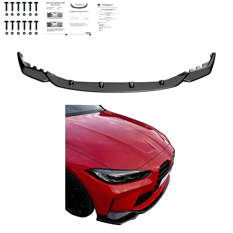 Splitter anteriore per BMW Serie M4 G82 / Serie M3 G80 2021+ con omologazione AB