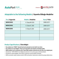 Telo Copri Tunnel Centrale per Mercedes Classe C W203/C203/S203 - Grigio