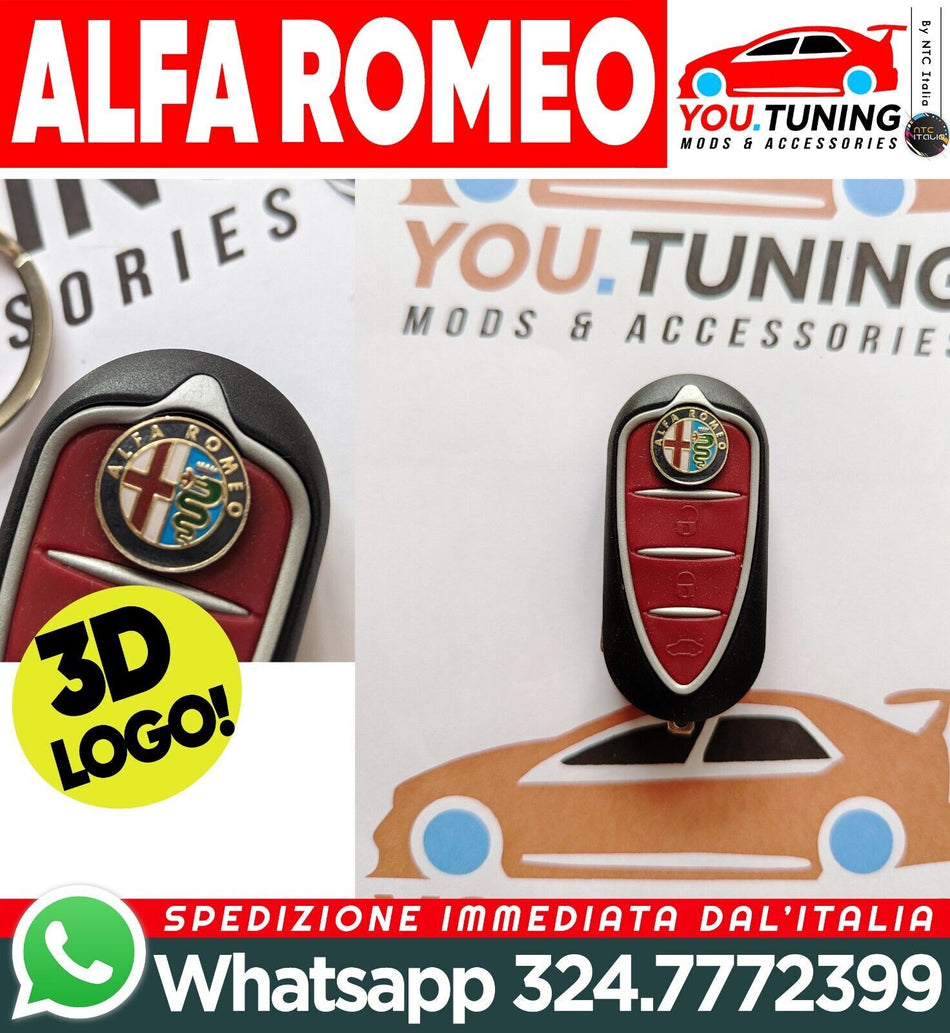 GUSCIO CHIAVE TELECOMANDO 3 TASTI ALFA ROMEO MITO GIULIETTA +LOGO 3D
