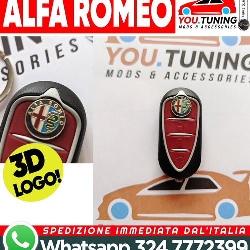 GUSCIO CHIAVE TELECOMANDO 3 TASTI ALFA ROMEO MITO GIULIETTA +LOGO 3D