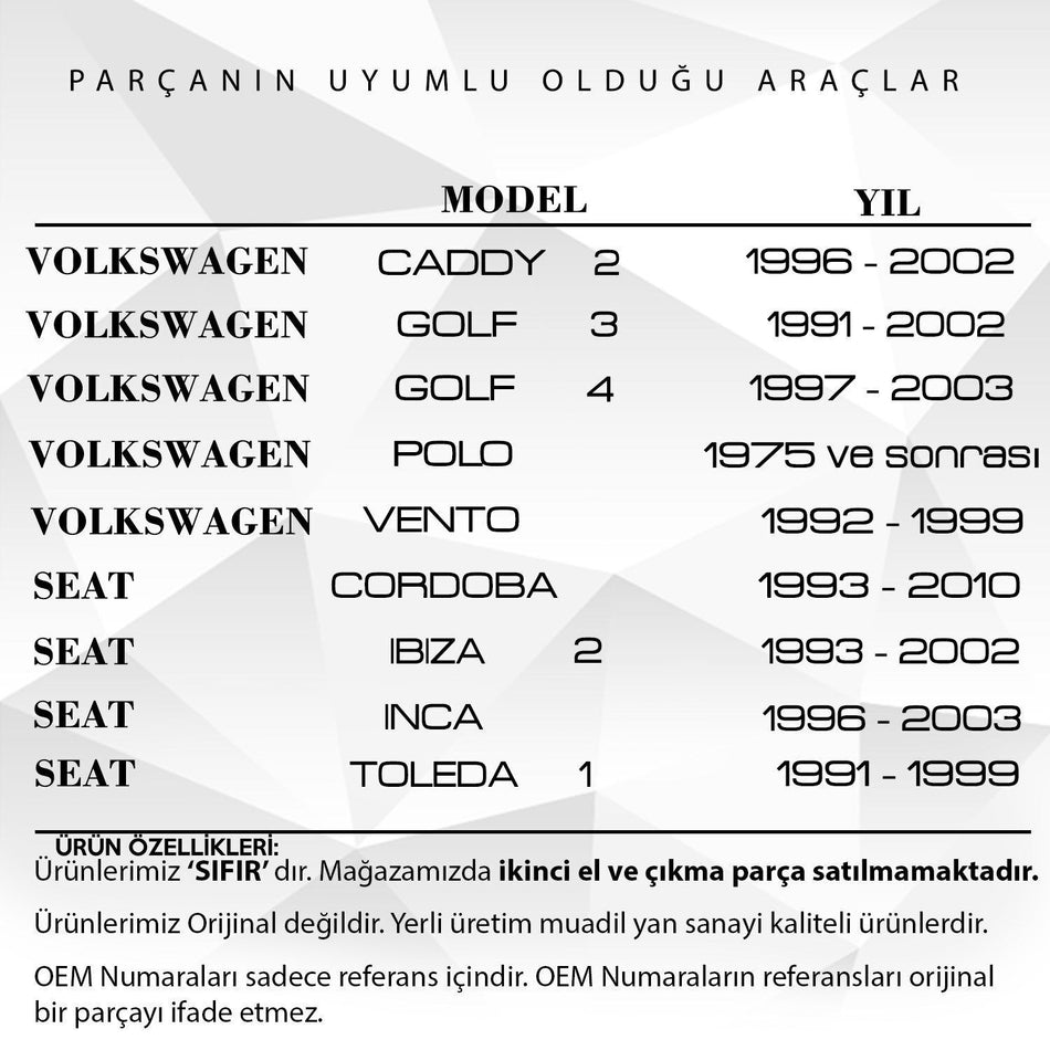 Pulsante serratura porta per VW Golf Caddy Seat Ibiza (4pz)