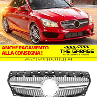 per MERCEDES CLA C117 W117 2016-2019 GRIGLIA SILVER - NERA DIAMANTATA ANTERIORE
