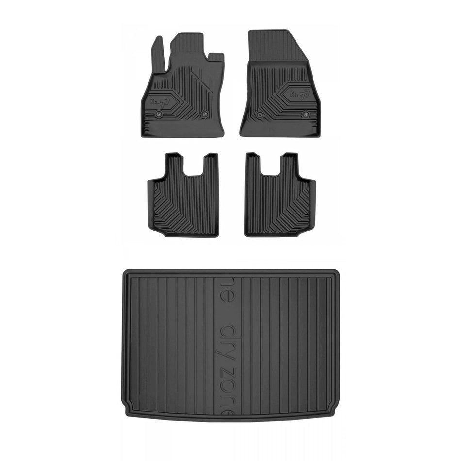 Frogum TPE Tappetini+Portabagagli Set per Fiat 500L 2012-2022 TPE set di tappeti