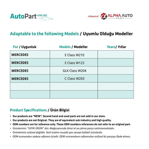 Clip di fissaggio per cofano Mercedes GLK W204 (10 pezzi)