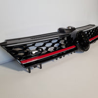 Griglia a NIDO D'APE per GOLF 7 12-17 Mascherina SPORT  Nero con Linea Rossa