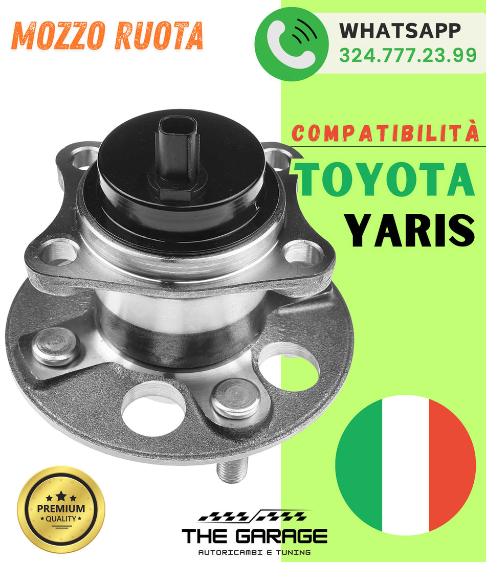 TOYOTA YARIS dal 2005-> Spediz.24/48 ORE ->CUSCINETTO RUOTA MOZZO POSTERIORE ABS
