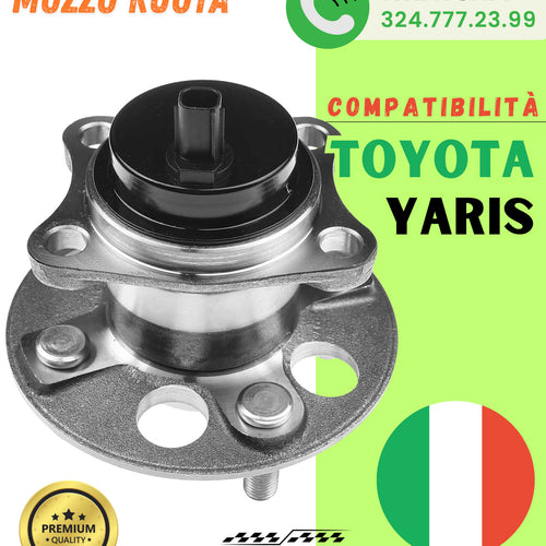 TOYOTA YARIS dal 2005-> Spediz.24/48 ORE ->CUSCINETTO RUOTA MOZZO POSTERIORE ABS