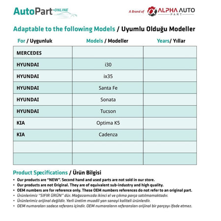 Kit Riparazione Tetto Apribile Hyundai – vista 2