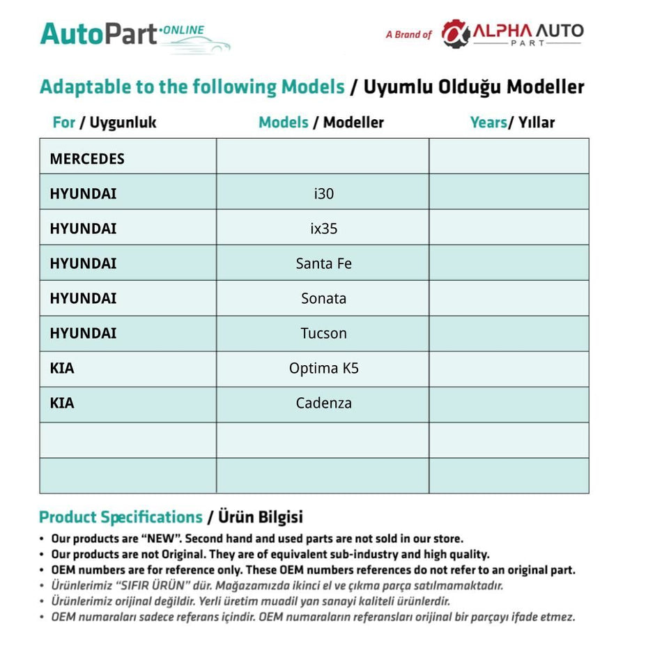 Kit Riparazione Tetto Apribile Hyundai – vista 2
