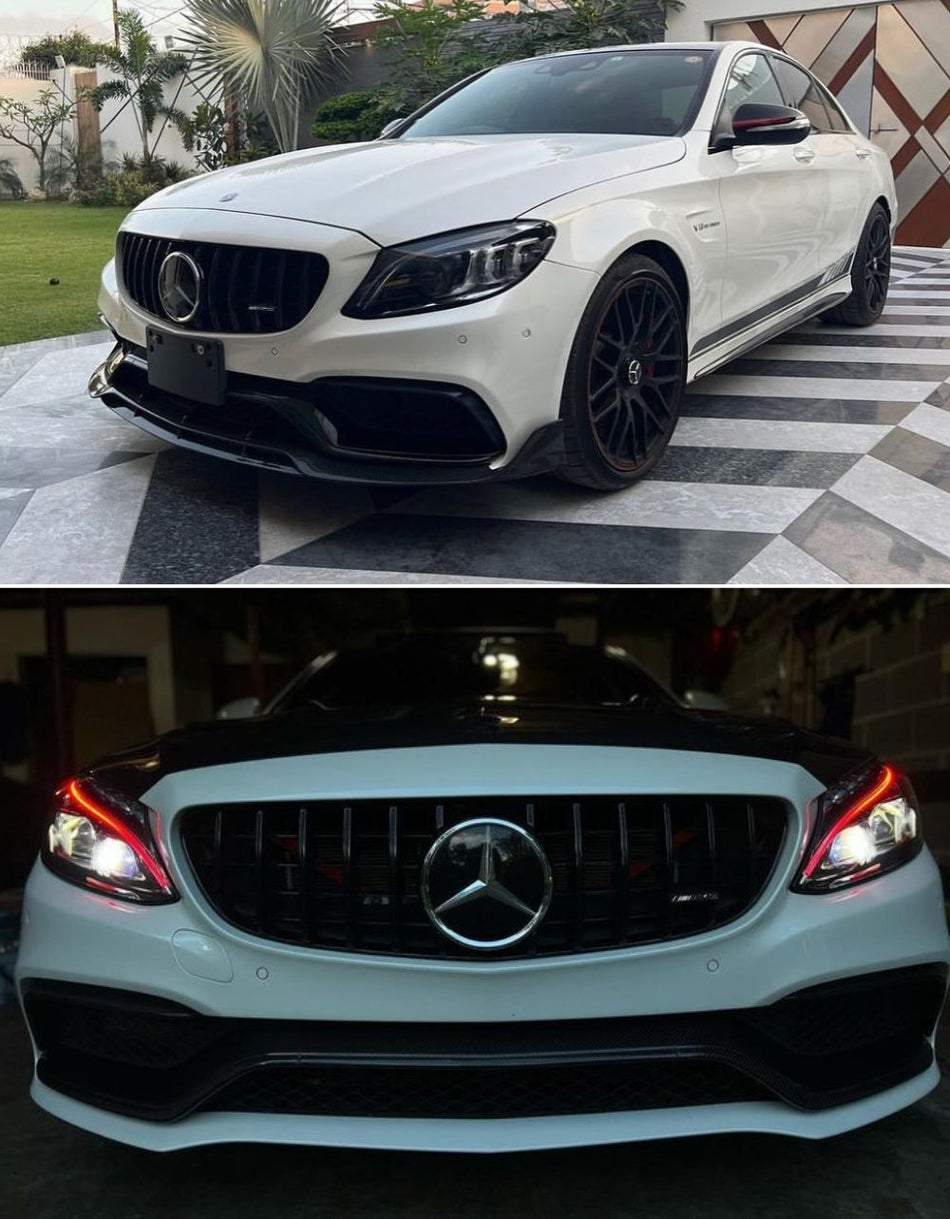 per Mercedes C63 AMG W205 18-21 Griglia Anteriore Panamericana