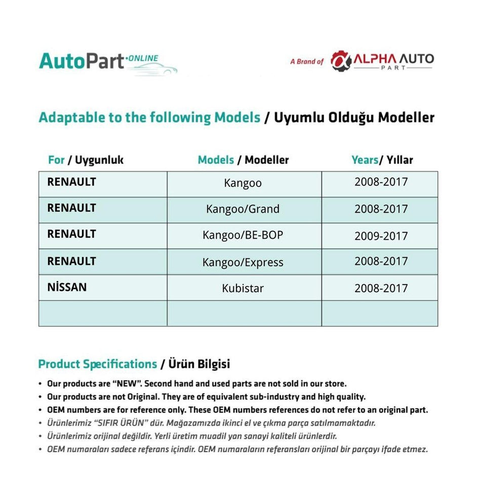 Segnale di frenata per Renault Kangoo e Nissan Kubistar