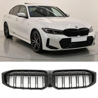 GRIGLIA DOPPIE BARRE per BMW Serie 3 RESTYLYNG dal 2022+ G20, G21 NERO LUCIDO