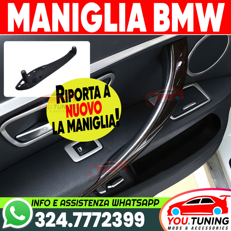 🟢Maniglia Interna NERA ANTERIORE DESTRA per BMW Serie 3 F30 F31 F34 F80 GT