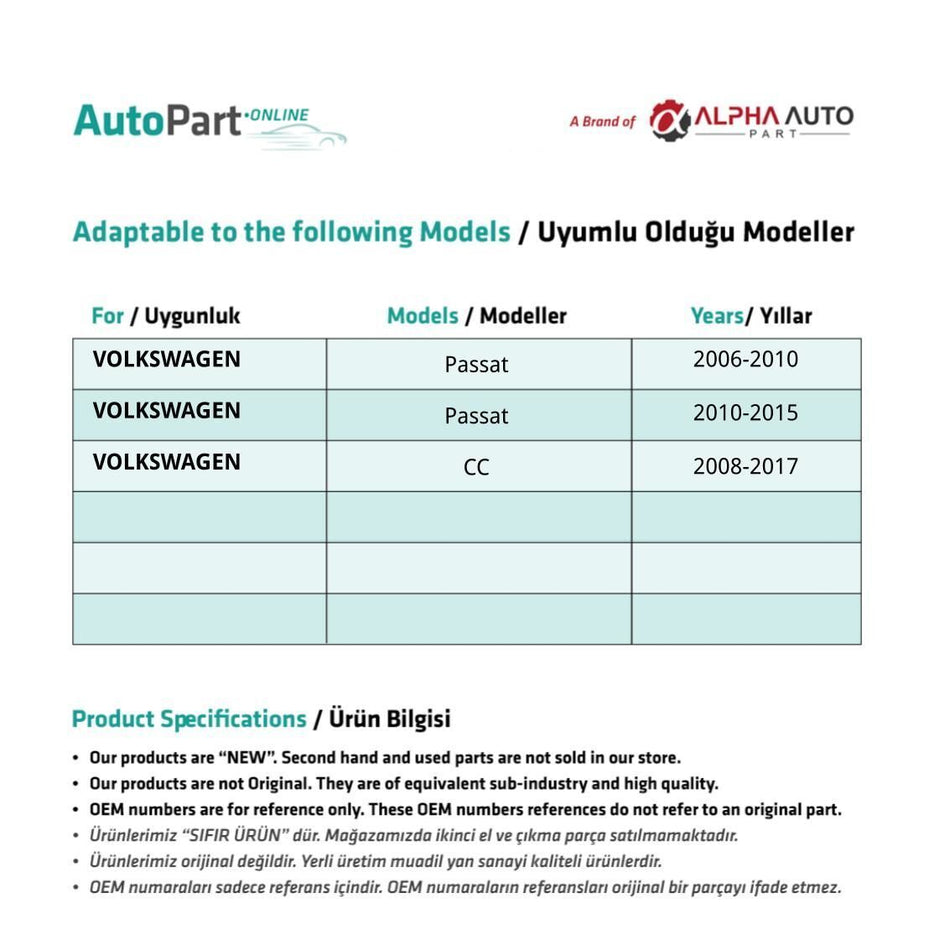 Motorino serratura portiera per VW Passat B6B7CC