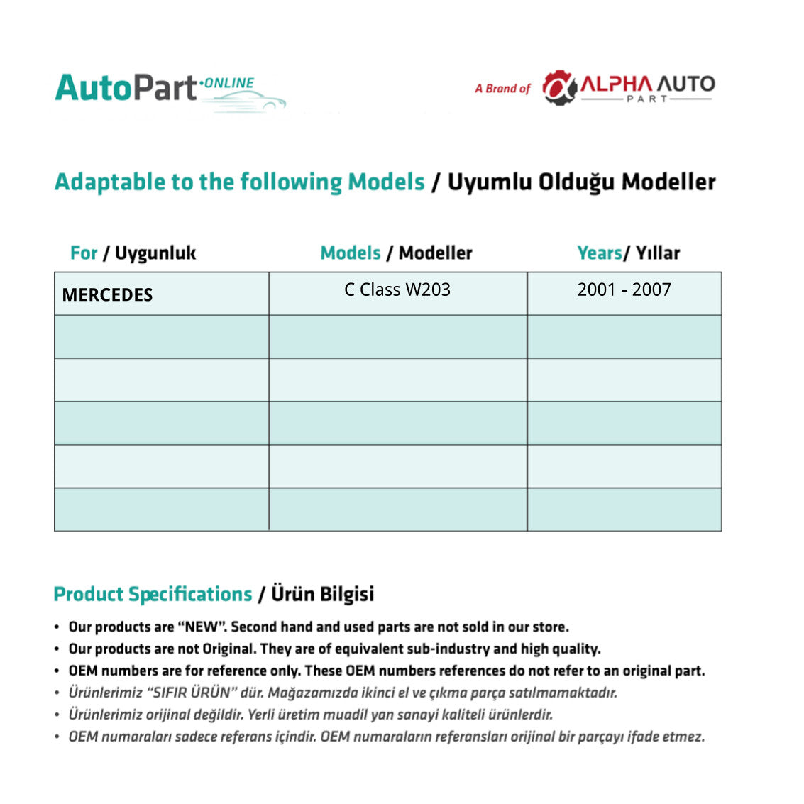 Kit riparazione attuatore aria condizionata W203 – vista 2
