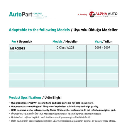 Kit riparazione attuatore aria condizionata W203 – vista 2