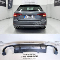 DIFFUSORE Posteriore RS4 per Audi A4 B9-8W (2015-2019) con Bordatura SILVER