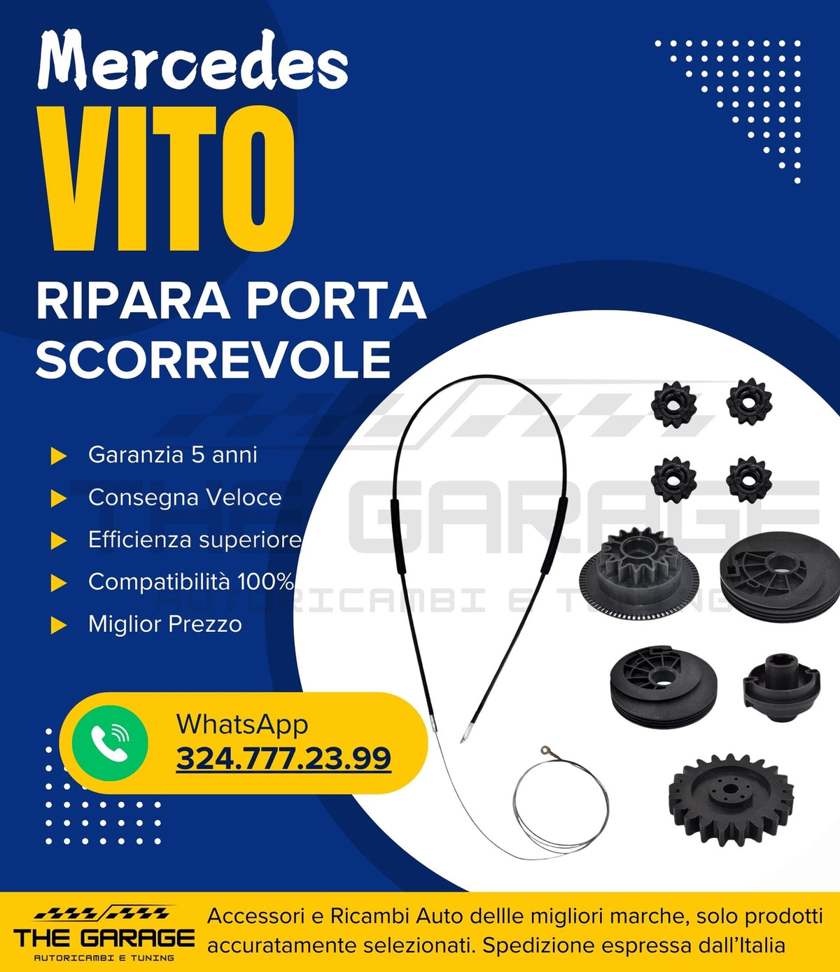 Kit Riparazione Porta Scorrevole Destra Laterale per Mercedes Viano Vito W639 – vista 4