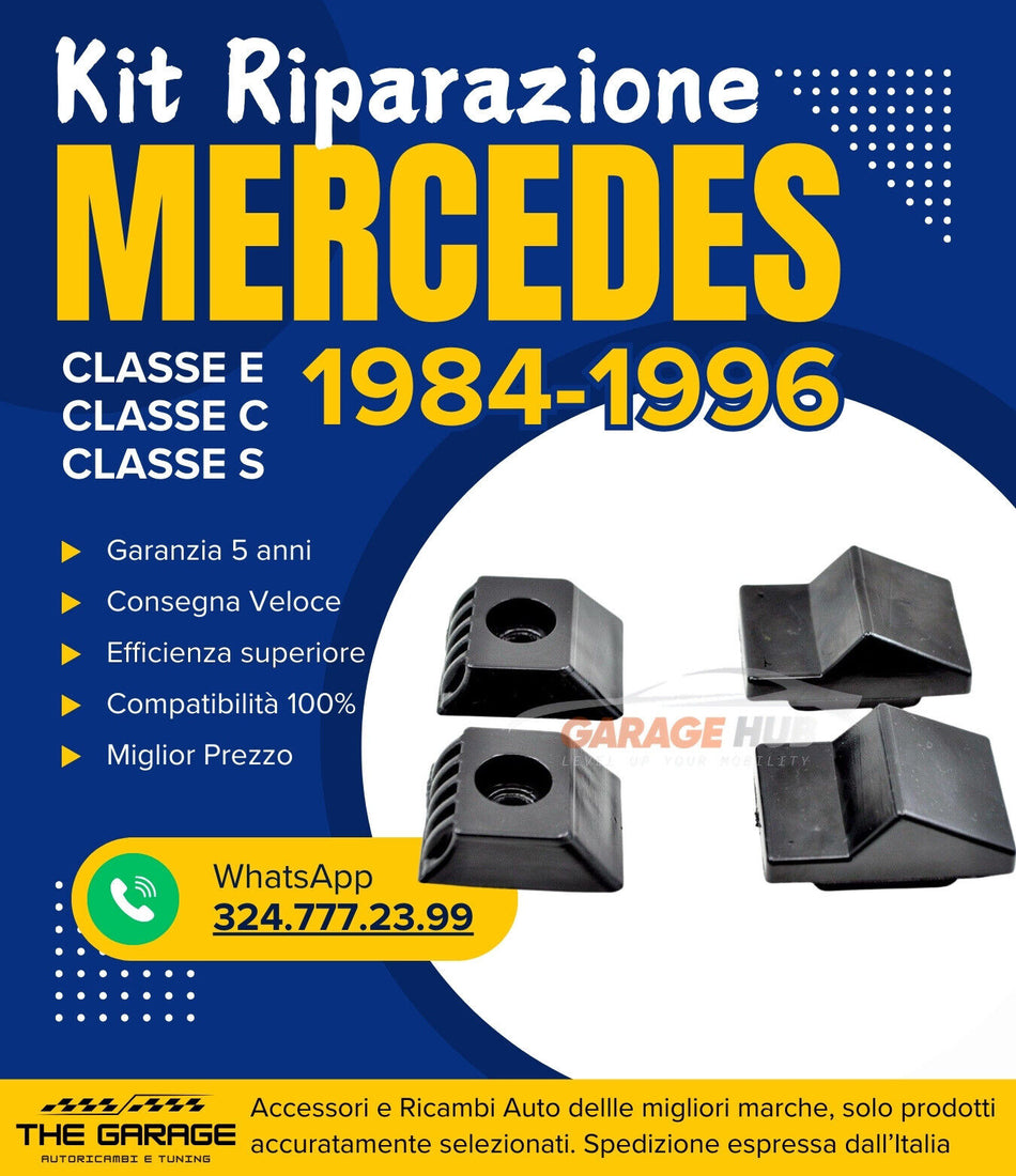 4 supporti tamponi cuscinetti cofano posteriore Mercedes Classe E S C, dal 1986