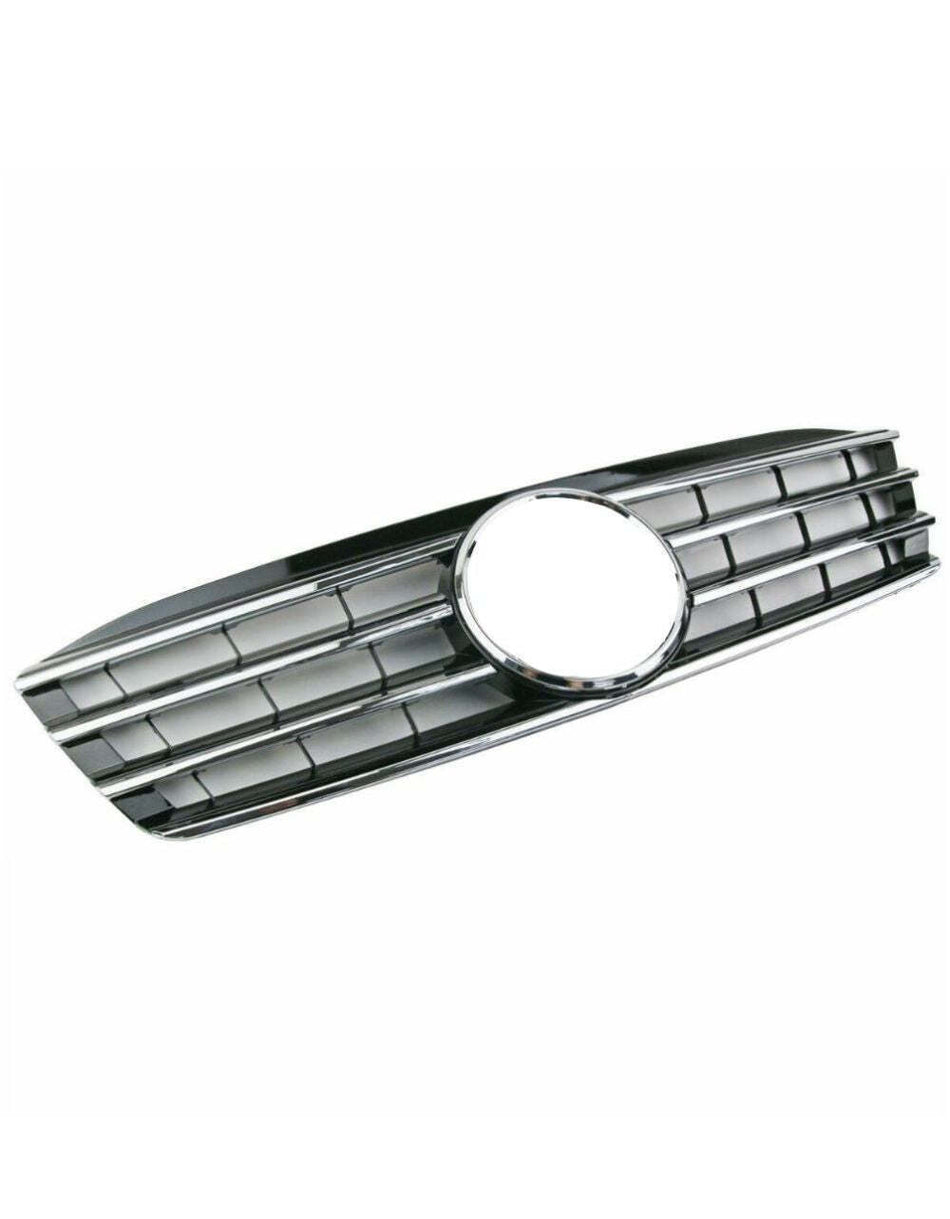 per Mercedes C W203 00-07 Griglia Radiatore Nero Cromato Look AMG
