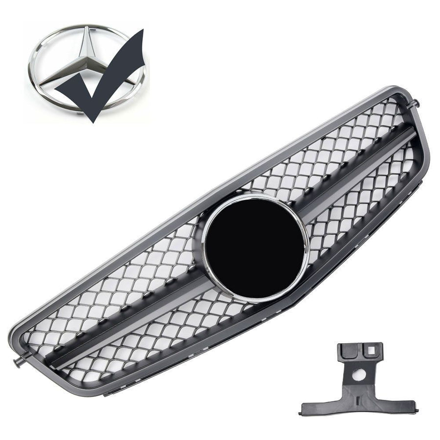 per Mercedes Coupe C204 C63 Griglia Radiatore Nero Opaco Look AMG