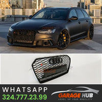 Griglia a nido d'ape TOTAL BLACK RS6 Quattro Design per Audi A6 4G C7 2014-2018
