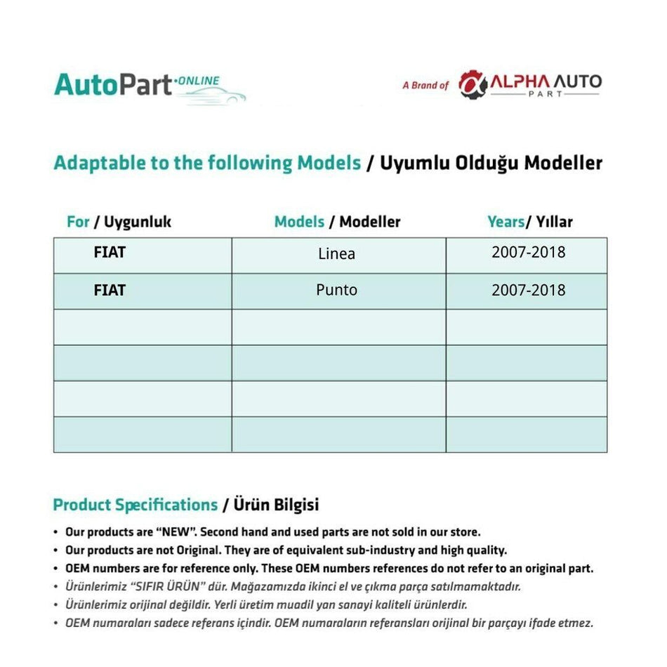 Kit Riparazione Alzacristalli Posteriore Sinistro per Fiat Punto