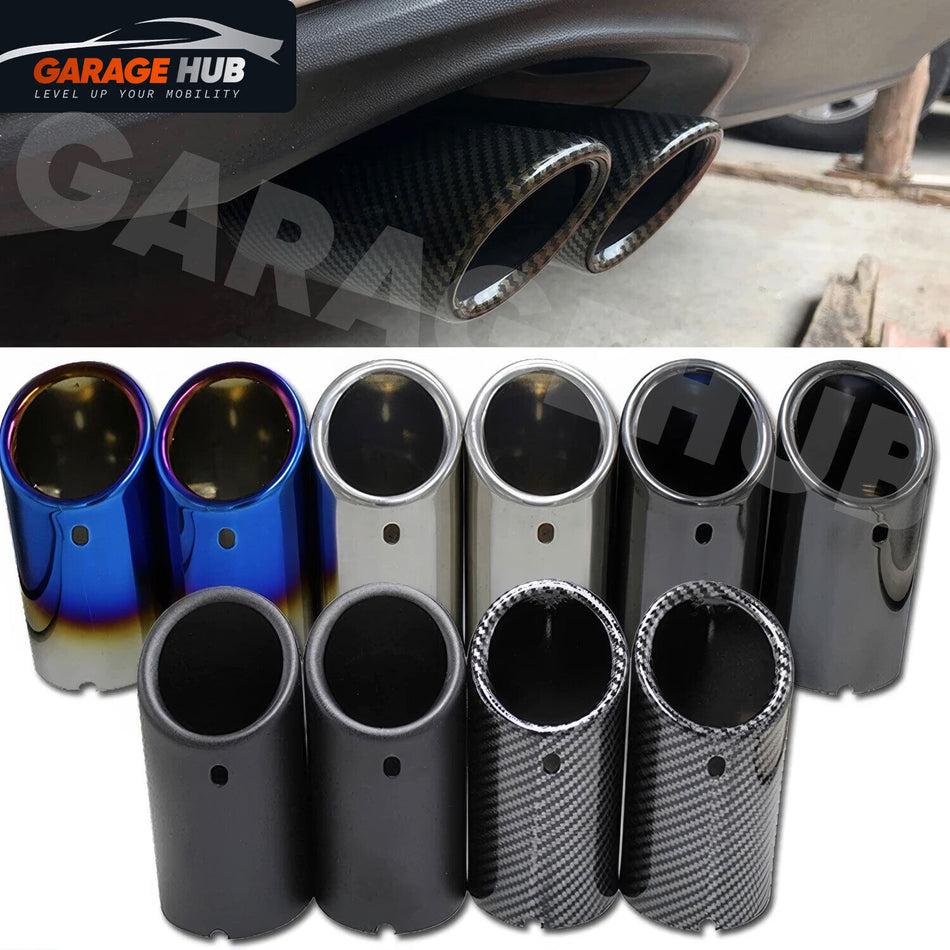 Terminale Scaric Auto Marmitta Blu / Carbon / Nero /Silver 85mm Curvato o Dritto