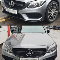Mercedes C W205 S205 14-18 Griglia Anteriorecon supporto Camera 360° Nero Loo...