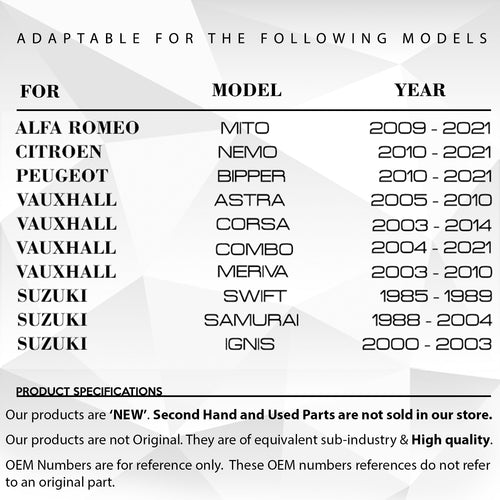 Filtro Aria Caldaia Gommini Set 5pz per Fiat Doblò Citroen Nemo