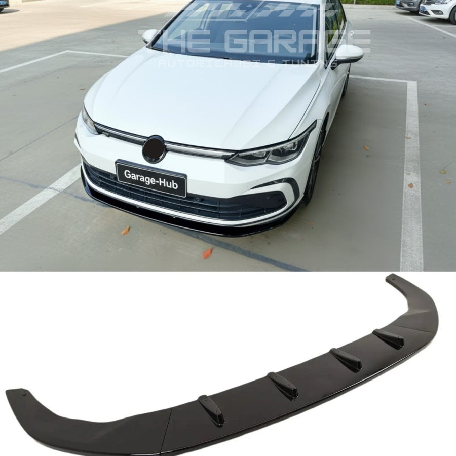 Lama Anteriore Tuning per VW GOLF 8, MK8 dal 2020 GTD, GTI, R LINE Nero Lucido