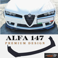 SPOILER LAMA SOTTO PARAURTI✨ALFA ROMEO 147 156 159✨FRONT LIP LUCIDO NERO ABS
