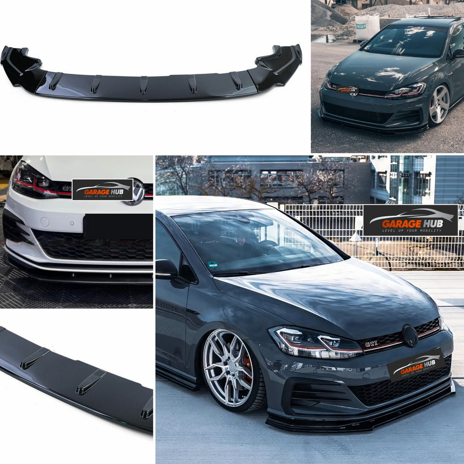 SPLITTER LAMA ANTERIORE  per VW GOLF 7 7.5 GTI GTD Nero Lucido