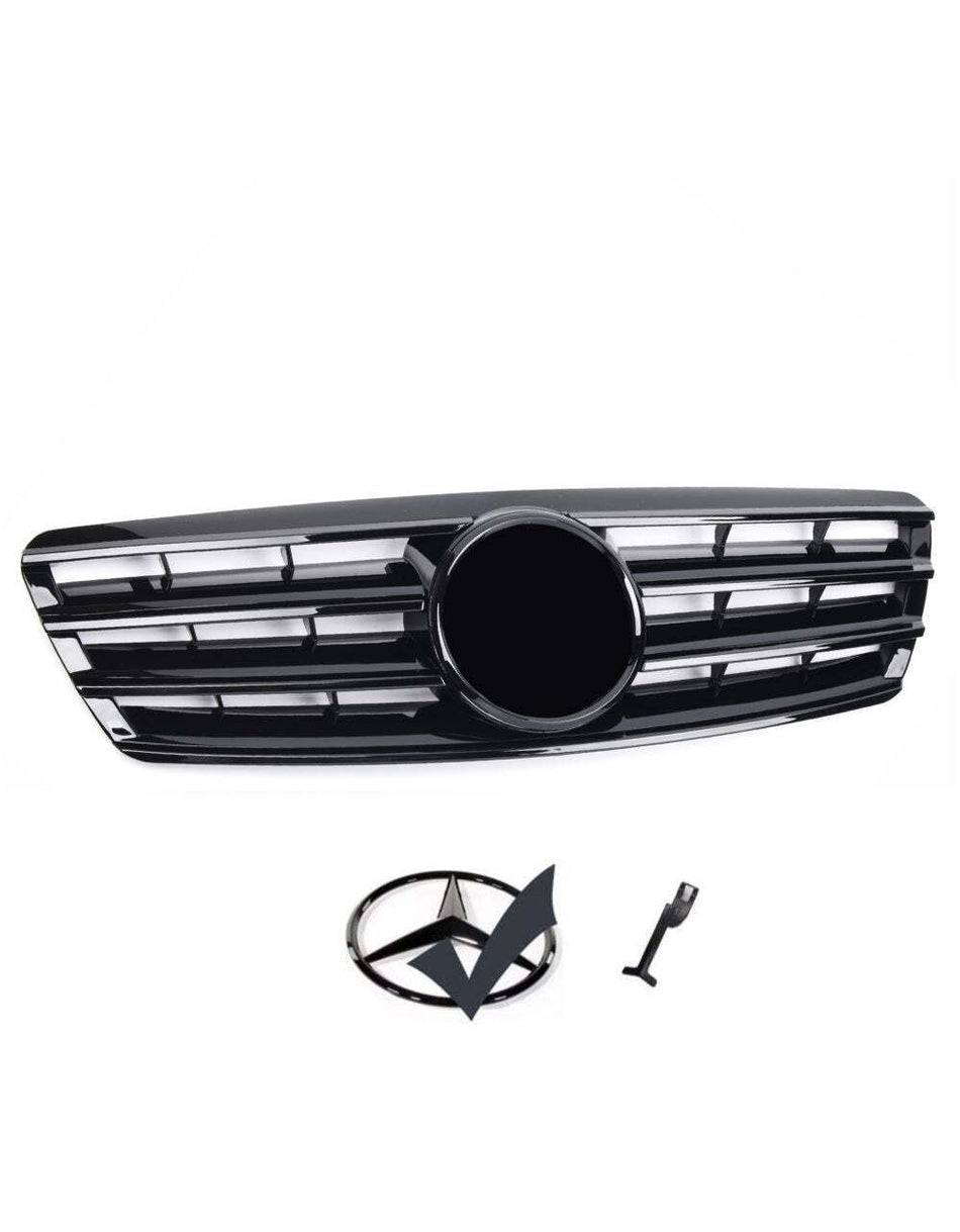 per Mercedes C W203 00-07 Griglia Anteriore LOOK AMG Nero Lucido