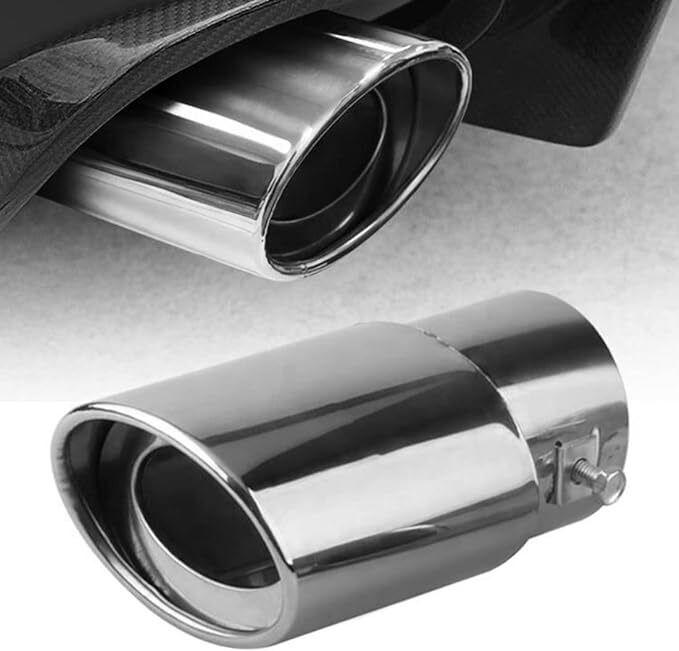 Silenziatore Tubo Di Scarico dritto SILVER In Acciaio INOX Auto Universale