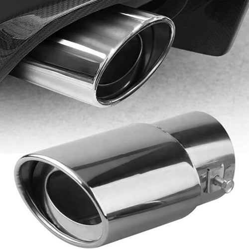 Silenziatore Tubo Di Scarico dritto SILVER In Acciaio INOX Auto Universale