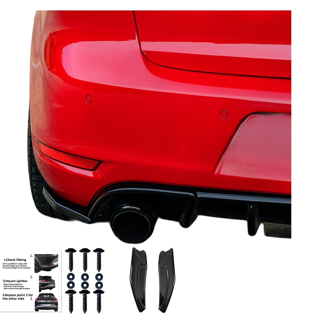 Splitter laterali posteriori compatibili con VW VOLKSWAGEN Golf MK6 GTI – vista 6
