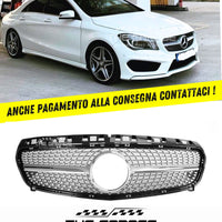 per MERCEDES CLA C117 W117 2016-2019 GRIGLIA SILVER - NERA DIAMANTATA ANTERIORE