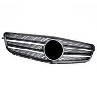 per Mercedes C W204 07-14 Griglia Radiatore Nero Cromato Look AMG