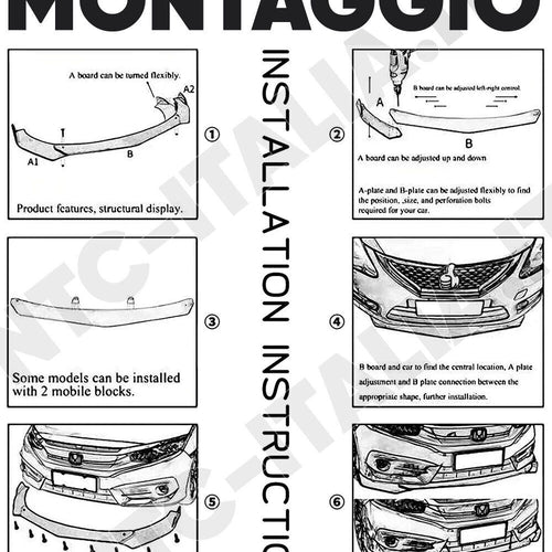 💎FRONT LIP SPOILER FRONTALE SOTTO PARAURTI BMW E90 E91 E92 E60 E84 F10 E36 E39